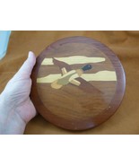 Vintage Art Decor Rustic Wood Marquetry Duck Picture Inlay Sky Haughey f... - $46.11 CAD