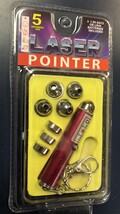 Laser Pointer Key Chain with 5 Interchangeable Heads (Red Barrel) - $7.23