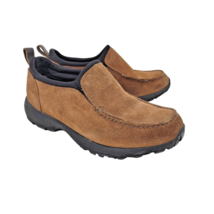 Lands End Womens Brown Suede Shoes Size 8B Slip On Nice Tread Winter Moc - £26.52 GBP