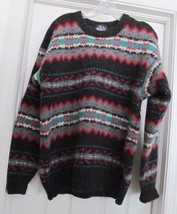 Woolrich Men&#39;s Sweater Mohair Wool Blend Crewneck Ski Scan Design Size L VINTAGE - £46.96 GBP