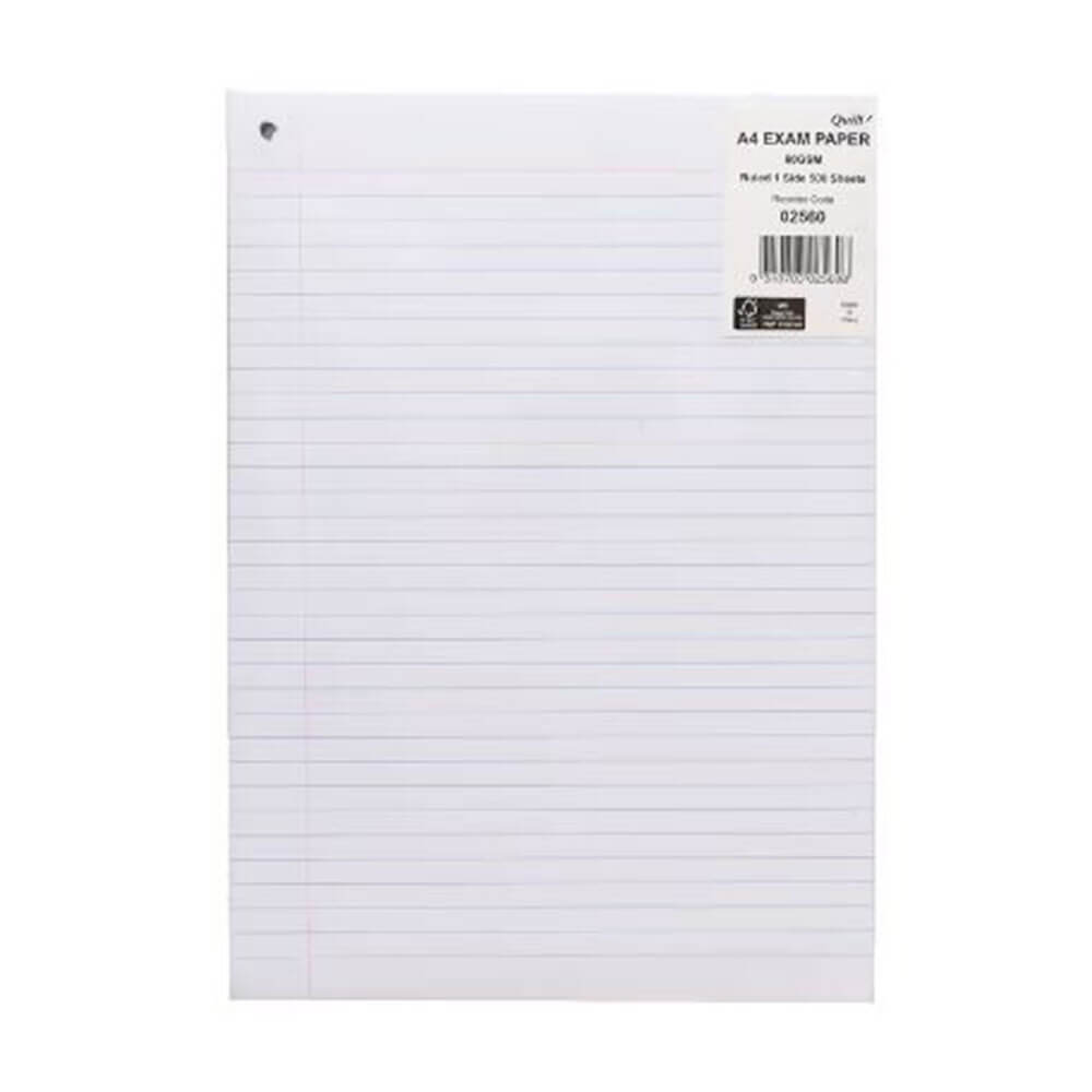 Quill A4 1 Hole 90-Leaf Exam Pad 60gsm 10pk (White) - $53.45