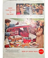 Coca Cola Drive your buffet to the game picnic good taste-1958 Vintage P... - $140.29 MXN