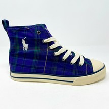 Polo Ralph Lauren Harbour Hi Dark Purple Kids Casual Sneakers 91079 - $561.47 MXN