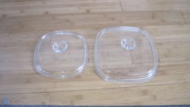 2 Pyrex Lids A-7-C  and P-12-C For Corning Ware Square Casseroles - $47.52