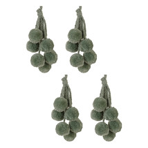 Sage Green Pom Pom Cluster Drop Ornament (Set of 4) - $985.90 MXN