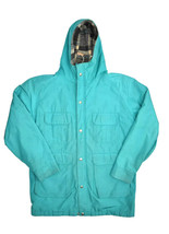Vintage Woolrich Wool Flannel Lined Parka Jacket Mens M Light Blue Made in USA - $38.61