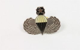 ✅ Vintage Military Airforce Badge Parachutist Silver Tone Cloisonne Enamel Pin - £15.71 GBP