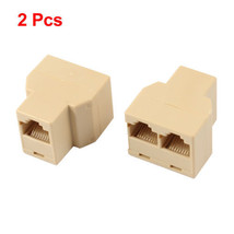 2pcs Beige Modular Inline Coupler Connector Telephone Adapter Ships Fast  NY USA - $5.93