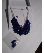 The Skyline Collection Faux Sapphire Necklace and Earrings Set In Gift B... - $19.99