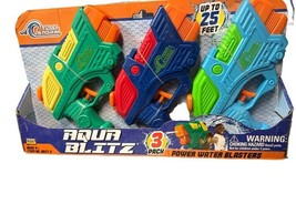 Aqua Blitz 3 Pack Power Water Blasters Up to 25 Feet Age 4+ (New) - $187.72 MXN