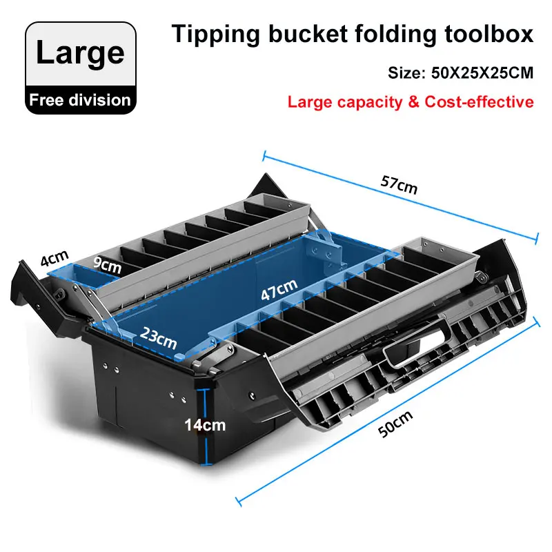 Three-layer Folding ToolboxTools Box Professional Storage Complete Waterproof Su - £308.67 GBP