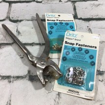 Vintage Scovill &amp; Dritz Gripper Snap Pliers Fastener Lot W/ 2 Packages Of Snaps  - £19.45 GBP