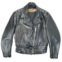 Schott Perfecto Motorcycle Jacket Womens 12 (L) Vtg 80s 116W 3 Star Leather USA - $297.85