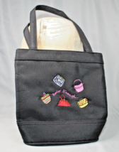 Carlo D&#39;Santi Black Small Purse Needlework Purses &quot;Never Enough&quot; 8&quot; - £6.92 GBP