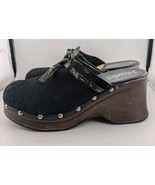 Mudd Size 7 Platform Clogs Black Suede Y2k Vintage Brown Heel Vintage (29) - £19.14 GBP