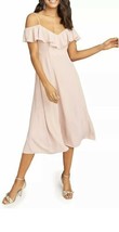 Show Me Your Mumu Women&#39;s Camilla Ruffle Neck Midi Dress Size Small, Dus... - £69.63 GBP