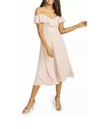 Show Me Your Mumu Women&#39;s Camilla Ruffle Neck Midi Dress Size Small, Dus... - £69.03 GBP