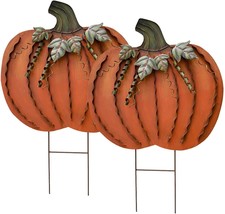 Pumpkin Yard Sign with Metal Stake Lawn Decoration Pumpkin Yard Stake Fa... - $74.79