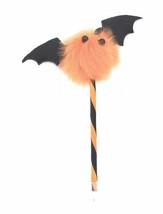 School Kids Orange Halloween Bat Wing Themed Rope Stick Ballpoint Pens Party Fun - £4.77 GBP
