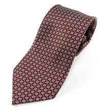Bloomingdale&#39;s Men&#39;s Textured Silk Tie Box Neats Print Red - £11.02 GBP