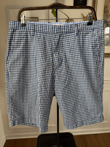 J CREW Rivington Mens Blie White Check Short Cotton 14053 Sz 34 10” - $28.80