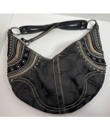 Coach Black Jacquard Patchwork Stitching Hobo Shoulder or Crossbody Bag ... - £26.20 GBP