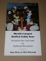 Elvis Presley World&#39;s Largest Stuffed Teddy Bear Poster Ad RCA Promo - £19.95 GBP