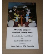 Elvis Presley World&#39;s Largest Stuffed Teddy Bear Poster Ad RCA Promo - $24.99