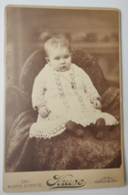 Vintage Cabinet Card Baby in Lace Gown by Kruse in Chicago, Illinois - £20.89 GBP