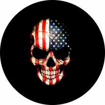 American Flag Skull Spare Tire Cover ANY Size, ANY Vehicle,Trailer, Camp... - £89.67 GBP