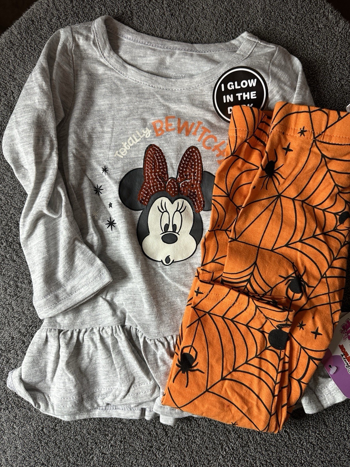 Disney Junior’s Infant Baby Halloween Minnie Mouse Dress &amp; Leggings Set ... - $15.83
