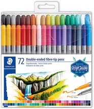 STAEDTLER Fiber Markers, Double Ended, Assorted Colors, 72/Pack (320TB72) - £27.61 GBP