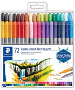 STAEDTLER Fiber Markers, Double Ended, Assorted Colors, 72/Pack (320TB72) - £27.25 GBP