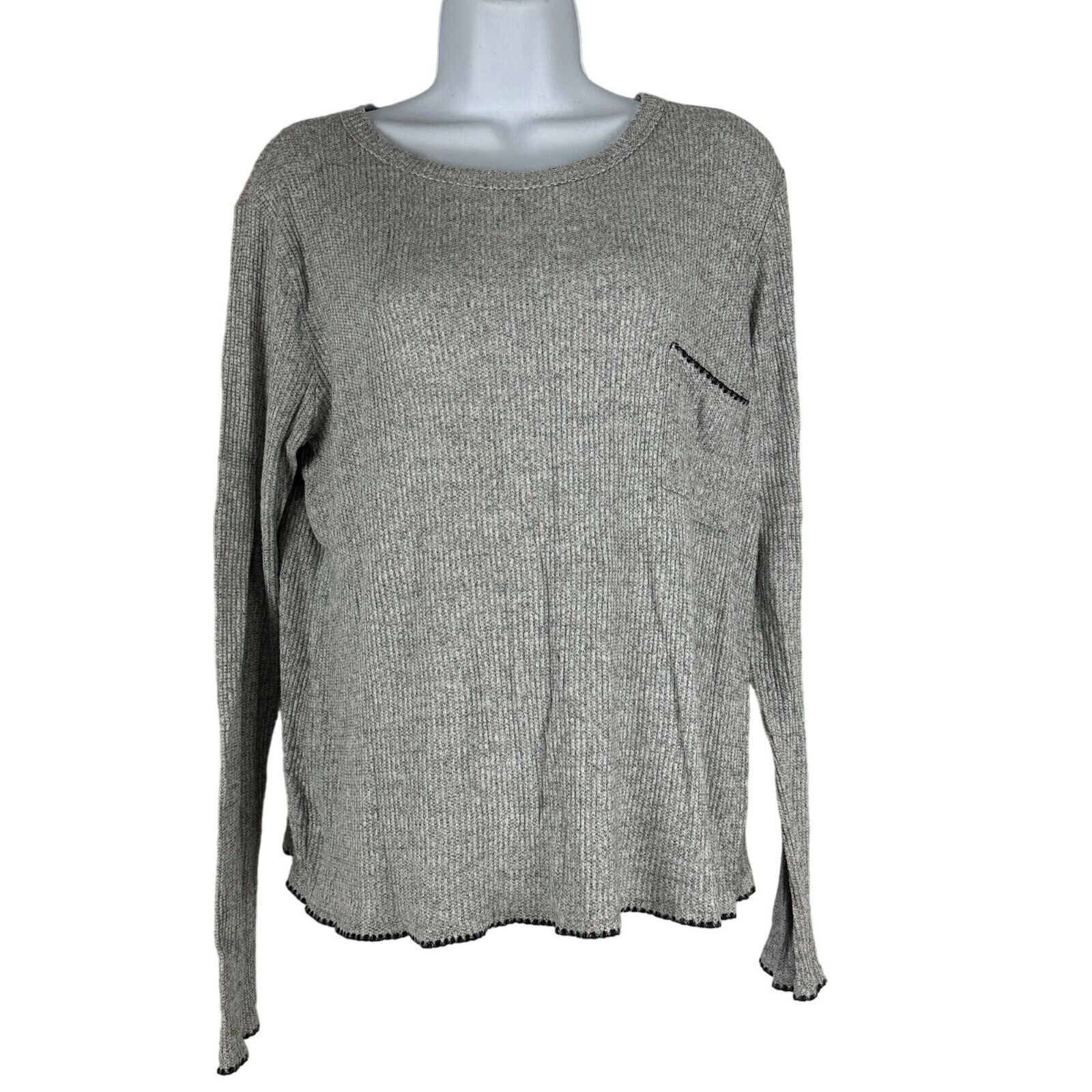 Primary image for Ginger G Women's Gray Long Sleeved Pajama Top Size L