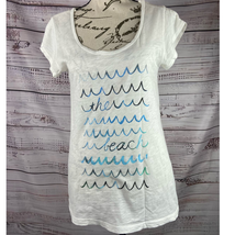 Fresh Produce Slub Knit Cotton Tee Shirt Womens XS Short Sleeve Scoop Neck Beach - £8.50 GBP