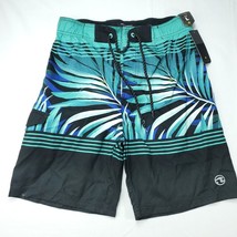 Ocean Current OC Boardshorts Boys L (Approx. 14/16) Green Black Leaf - $9.82