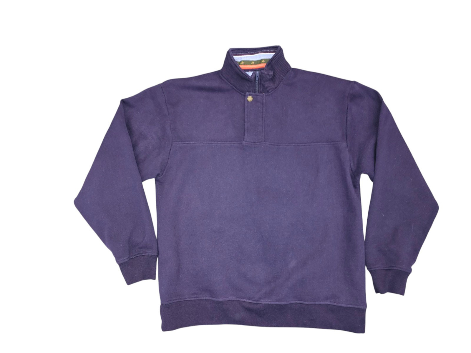 ORVIS Men&#39;s Size Large Quarter Zip Pullover Sweatshirt Long Sleeve Navy ... - $13.30