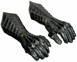 Black Antique Nazgul Gauntlets Steel Medieval Armor Gloves ~ Crusader La... - £45.03 GBP