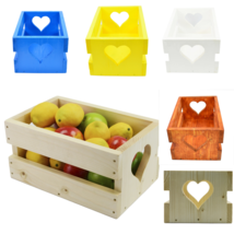 Heart Shaped Box Wooden Fruit Wine Storage Crate Unique Home Decor  Orga... - £20.11 GBP+