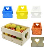 Heart Shaped Box Wooden Fruit Wine Storage Crate Unique Home Decor  Orga... - £19.88 GBP+