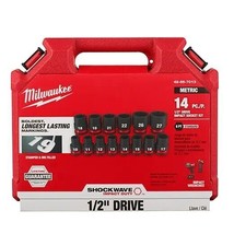 Milwaukee 49-66-7013 14PC SHOCKWAVE impact Duty 1/2" Drive Metric 6pt Socket Set - $120.99