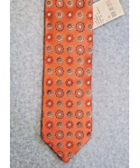 Ermenegildo Zegna Mens Silk Neck Tie Orange Flowers Floral Italy 3.5&quot; NEW - $1,113.19 MXN
