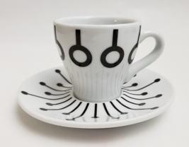 Bodum Paula Espresso Demitasse Cup Saucer Black and White 2-Piece Circles - $15.79