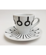 Bodum Paula Espresso Demitasse Cup Saucer Black and White 2-Piece Circles - £12.42 GBP