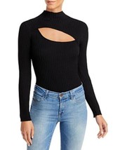 MSRP $58 Aqua Mock Neck Keyhole Bodysuit Black Size XL - $26.73