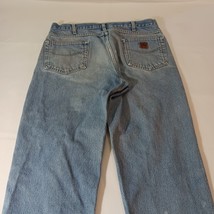 Carhartt Men's Faded Blue Denim Distressed Jeans Measured Size 35×29 image 15