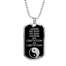 Express Your Love Gifts No Limitation Martial Arts Necklace Dog Tag Engraved 18k - £55.35 GBP