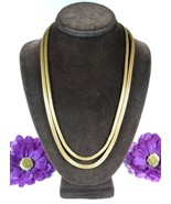 Vintage SNAKE CHAIN NECKLACE  DOUBLE Strands Different Thickness Goldton... - $26.94 CAD