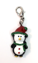 Clip on Charm Christmas Holiday Cute Penguin in Hat and Scarf for Bracelet - £5.50 GBP