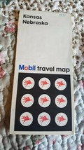 Vintage Mobil oil gas Kansas Nebraska Travel Map 1971 - £3.11 GBP